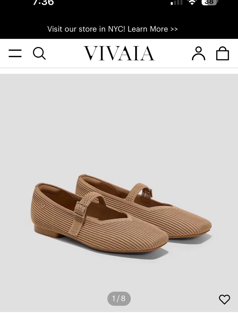 Vivaia Margot Mary Jane Flat in nutmeg